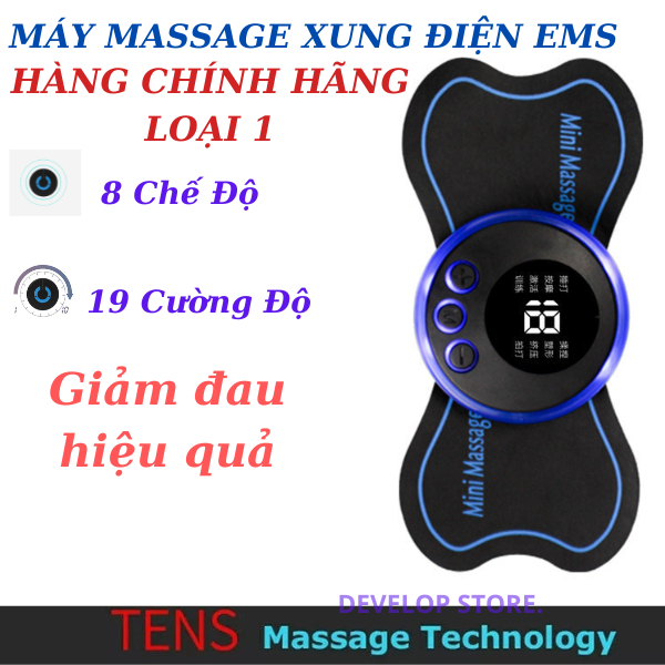 Máy Massage Xung Điện EMS,Miếng Dán Massage Xung Điện Màn Hình LED 8 Kỹ Thuật Mát Xa Giúp Giảm Đau Nhức Hiệu Quả