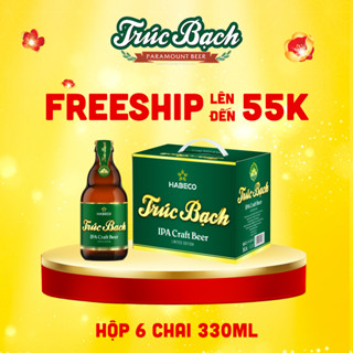 HỎA TỐC HÀ NỘI - Hộp 6 chai bia Trúc Bạch IPA Craft - HABECO (330ml/chai)