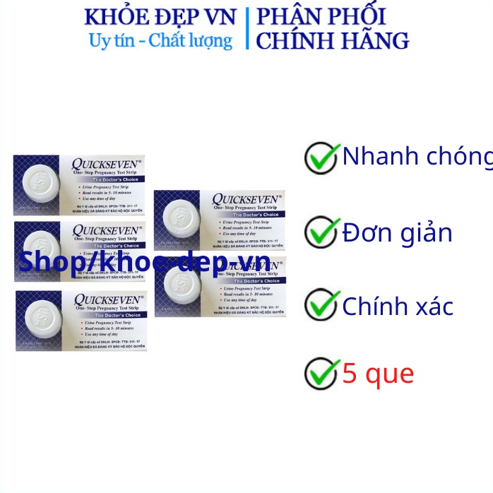 Combo 5 Que thử thai QUICKSTICK - Nhập khẩu từ USA, test thai sớm nhanh Quick Stick