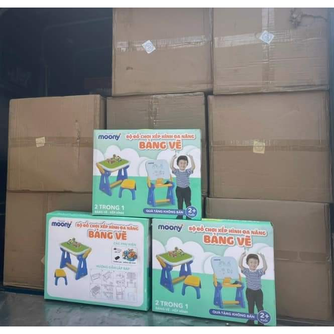 BỘ ĐỒ CHƠI XẾP HÌNH ĐA NĂNG BẢNG VẼ QUÀ TẶNG MOONY