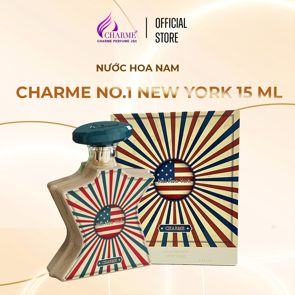 Nước hoa unisex cao cấp, Charme N0.1 NewYork, kết hợp gợi cảm, mùi hương gỗ và hương cay nồng, 15ml