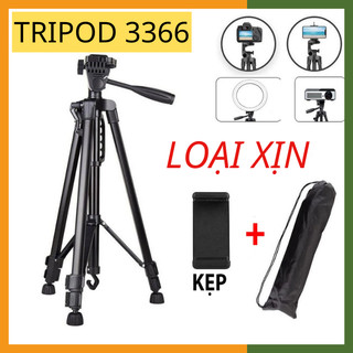 Gậy tripod xịn 3366 tặng kèm giá đỡ/remote điện thoại - gậy cao 1m4