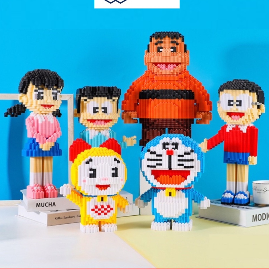 Lắp ráp ghép hình mini Doreamon nhân vật truyện đồ chơi lắp ráp xếp hình 3d