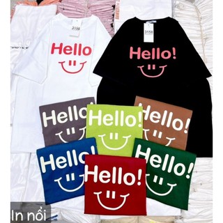 Áo phông 3158 HELLO, áo cotton khô freesize 40-70kg