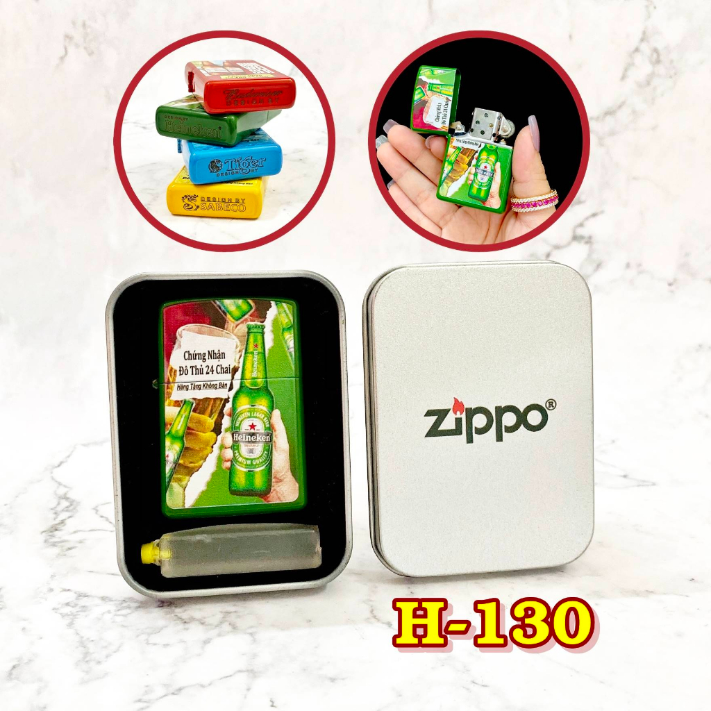 FREESHIP ĐƠN 50K - Hột-𝙌𝙪𝙚̣𝙩-𝘽𝙖̣̂𝙩-𝙇𝙪̛̉𝙖 Vzipo 2 mặt thương hiệu chai bia HEI-NE-KEN
