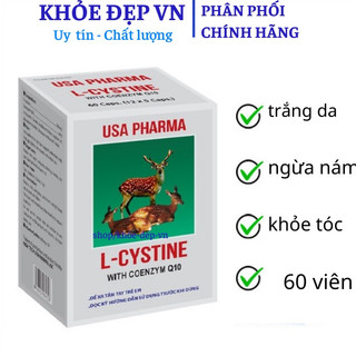 Viên uống đẹp da , ngừa nám , khỏe tóc L-Cystine with Coenzym Q10 Hộp 60 viên