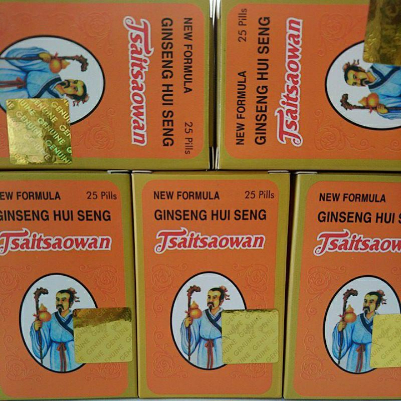 Nhân Sâm Hồi Sinh Tái Tạo Hoàn. Ginseng Hui Seng Tsaitsaowan. Hỗ trợ đau nhức xương khớp, viêm đa khớp, trúng phong đàm.