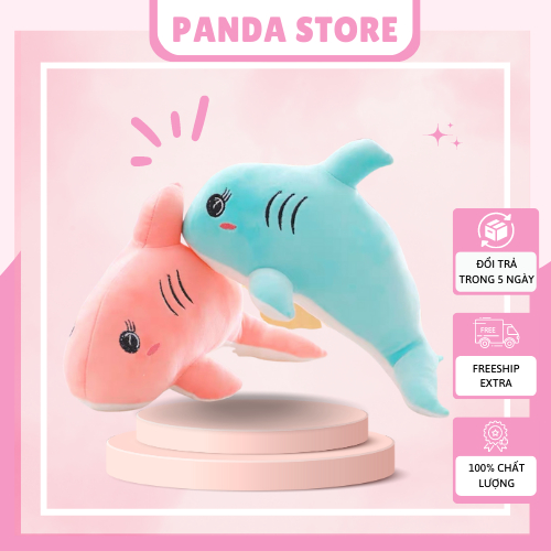 Gấu Bông Cá Heo Đáng Yêu Kích Thước 30cm 2 Màu Xanh Và Hồng - Panda Store