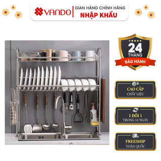 [ Chính Hãng] Giá kệ bát thông minh inox 304 để trên bồn rửa đa năng VANDO