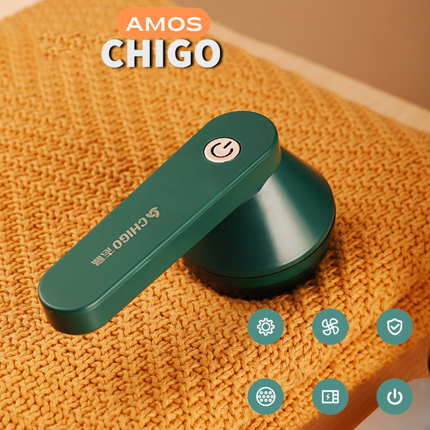 Máy cắt lông xù quần áo mini CHIGO x AMOS thiết kế cầm tay có sạc USB
