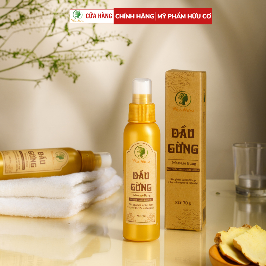 [Chính hãng] Dầu gừng WonMom 70gr massage bụng tan mỡ sau sinh dưới 3 tháng