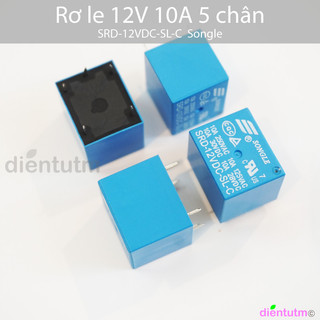 Rơ le 12v 10a 5 chân, relay 12v 10a