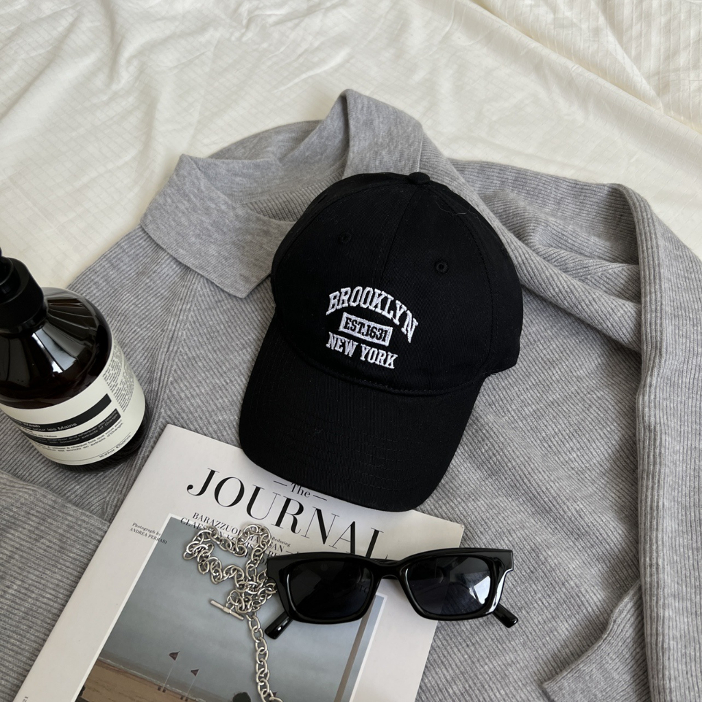 Mũ lưỡi trai nam nữ ❤️ Nón kết thêu chữ BROOKLYN chất kaki cotton form mềm vintage - NK33