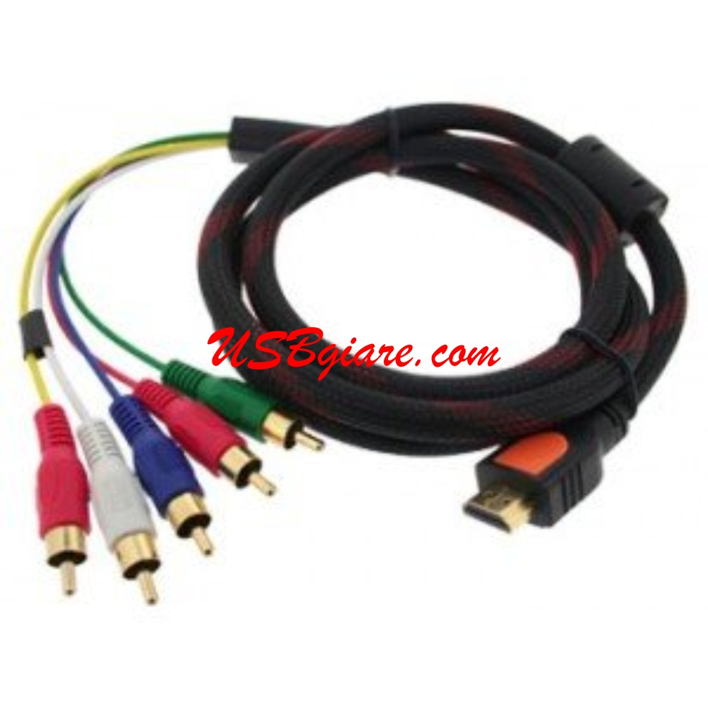 CÁP CHUYỂN HDMI SANG AV 5 ĐẦU BÔNG SEN 1.5M
