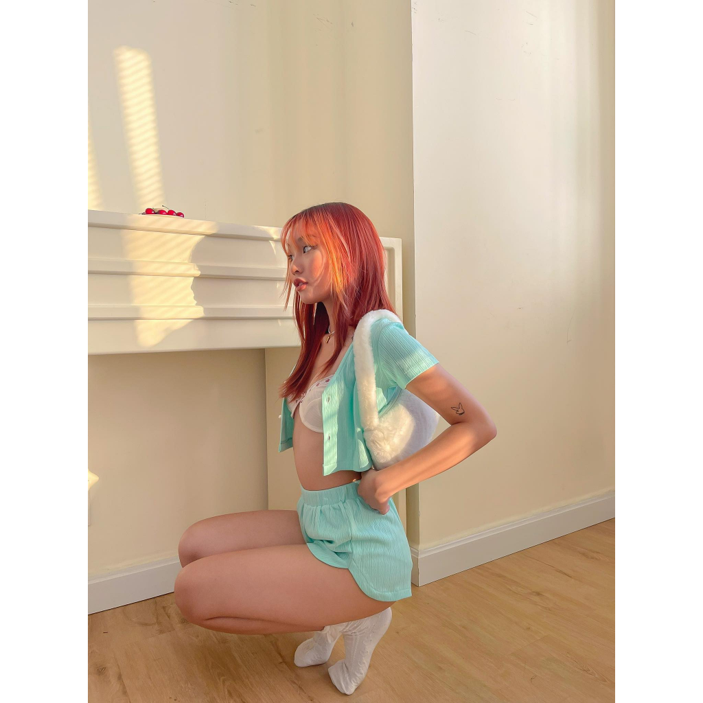 Cornpink House | Summer Love | Bộ đồ nữ cotton màu sắc mùa hè | Áo croptop | Quần đùi