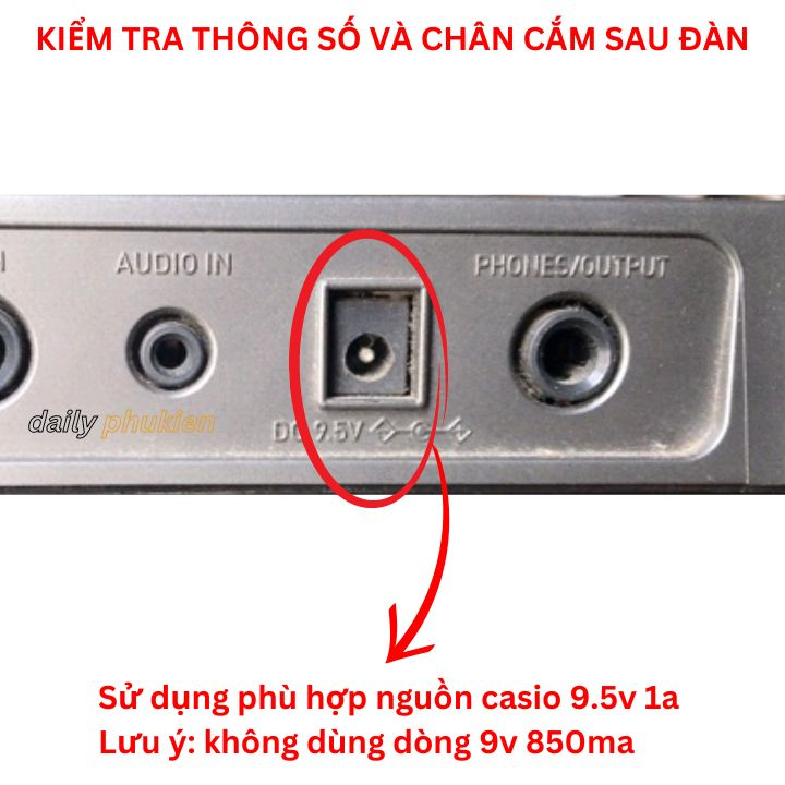Dây nguồn đàn Casio 9.5V cho CTK-1100 CTK-1150 - hàng xịn Bảo hành 1 năm