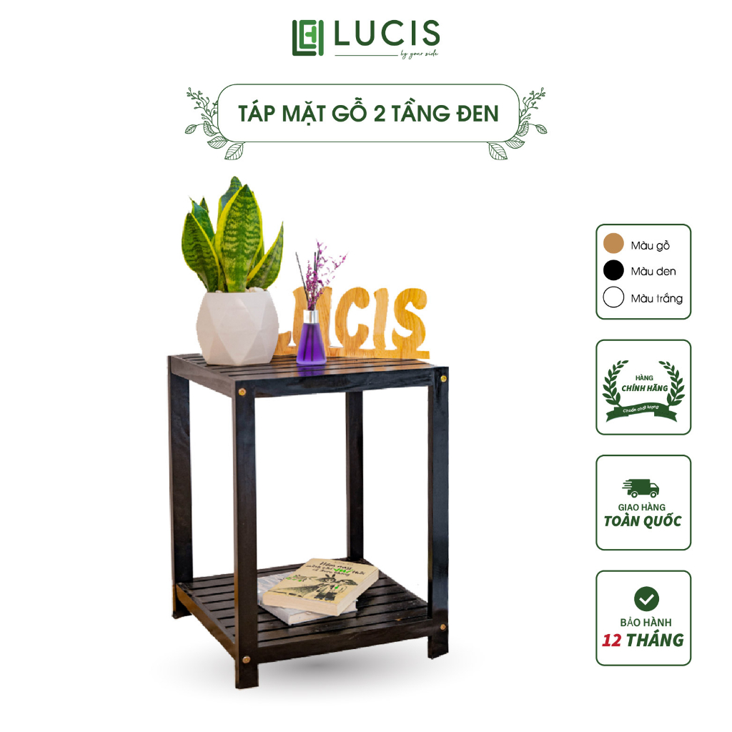 Tab đầu giường gỗ thông 2 tầng LUCIS nội thất Hàn Quốc