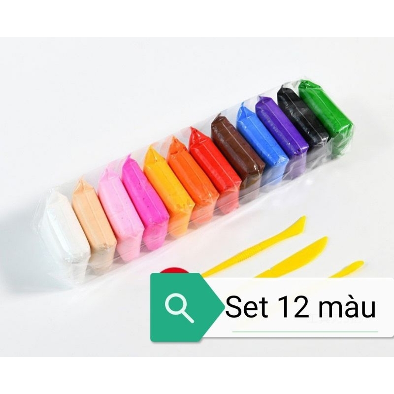 Đất sét tự khô 12 màu- đất nặn tự khô