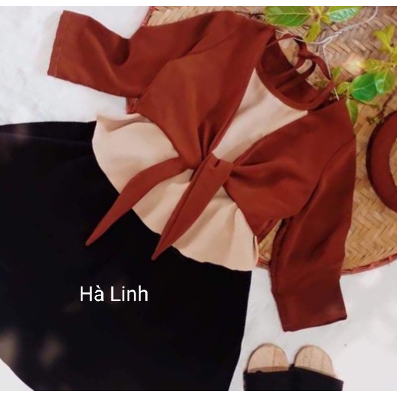 Bộ áo tứ thân cho bé gái từ 8_30kg . tặng kèm mấn