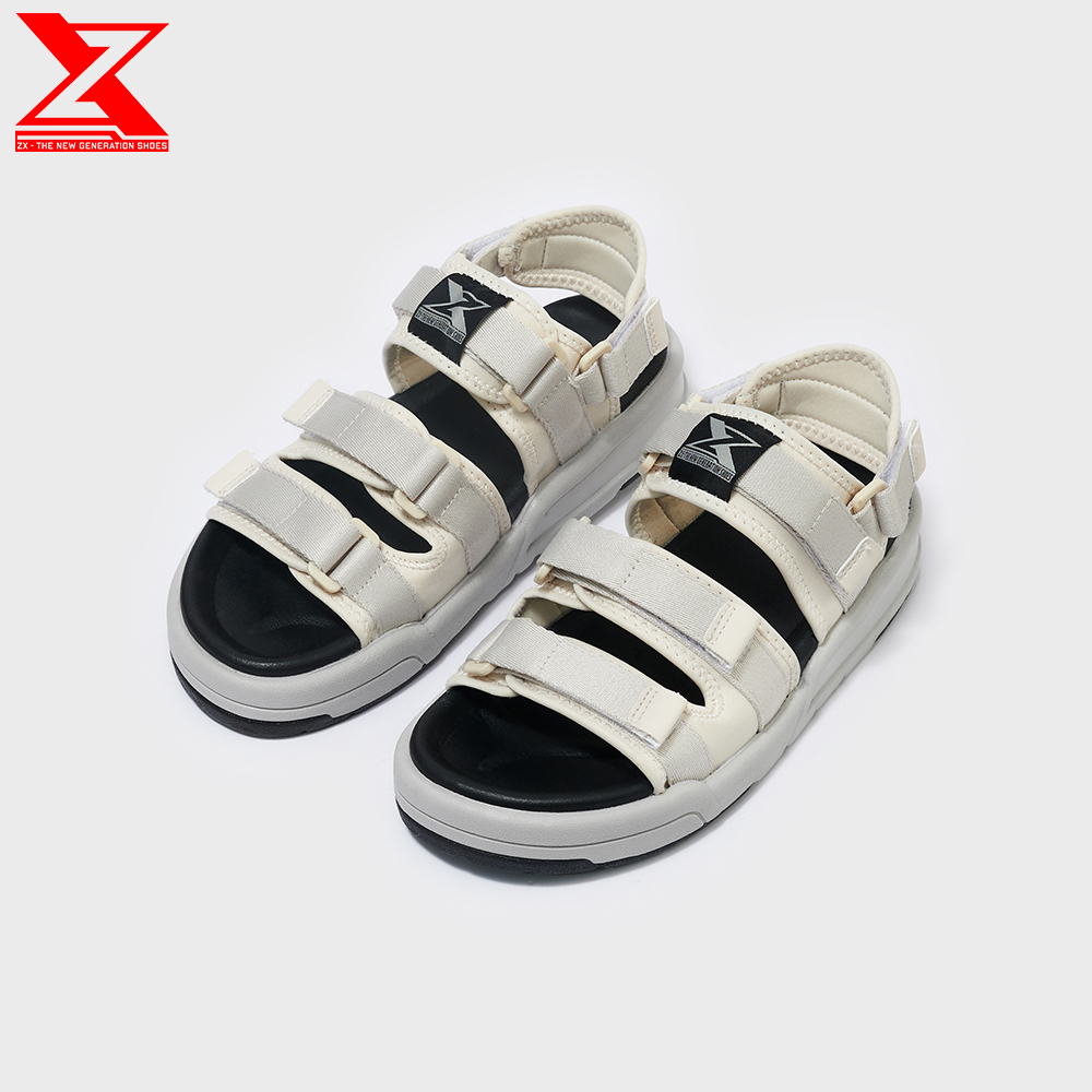 Giày xăng-đan nữ ZX unisex Shoes 3128 Cream Black 3 quai có thể tháo quai sau