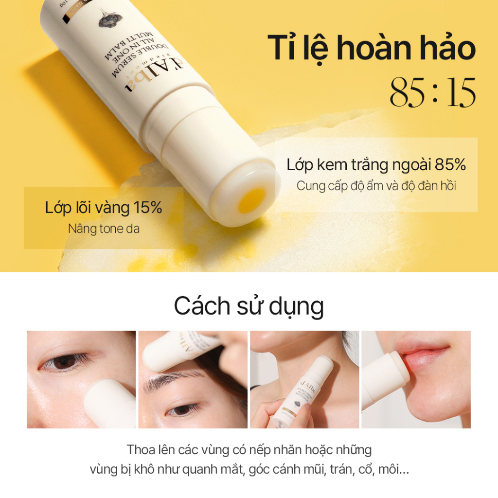 [d'Alba Official] Sáp dưỡng đa năng chống lão hóa dạng thỏi Double Serum All in One Multi Balm 10g