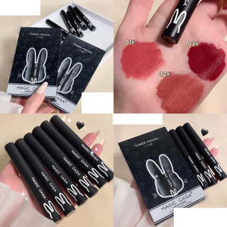 Set 3 cây son kem lì thỏ đen magic casa