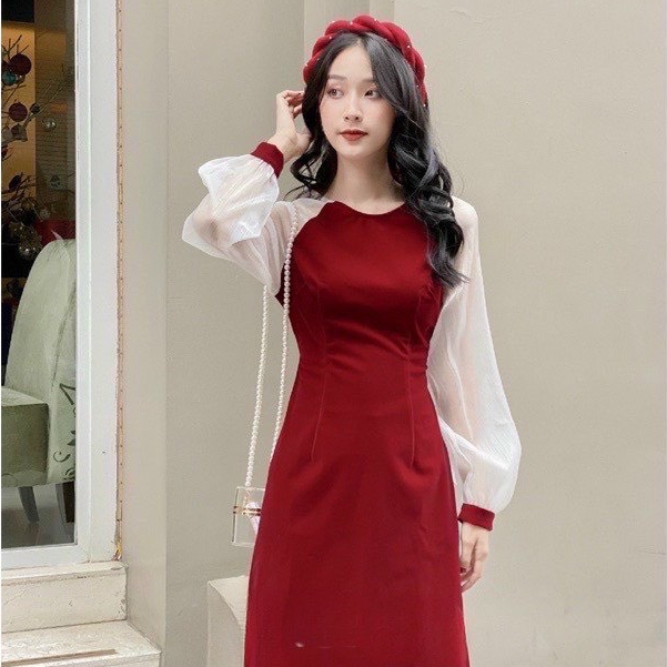 Áo Dài Nhung Tay Bồng Dáng Cách Tân Cho Nữ 2023