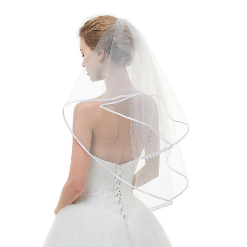 VL01-T001_Voan lúp cô dâu, khăn voan cài tóc đội đầu cô dâu 2 lớp có viền 60*80cm