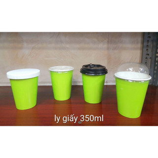 50 Ly Giấy 12oz 350ML 2PE (có nắp hoặc không nắp)   (giao hình ngẫu nhiên)