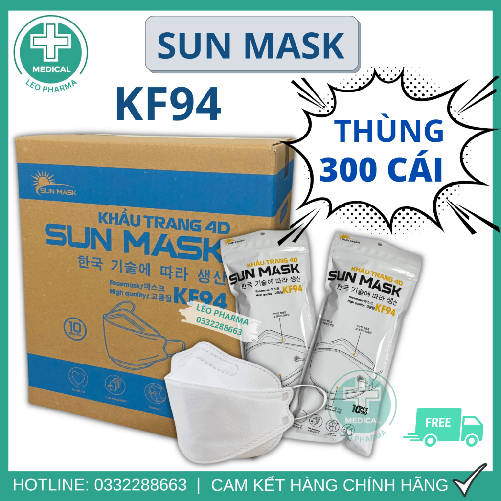 Khẩu Trang KF94 SUN MASK 4 Lớp Chống Bụi Mịn Hàng Cao Cấp Chính Hãng
