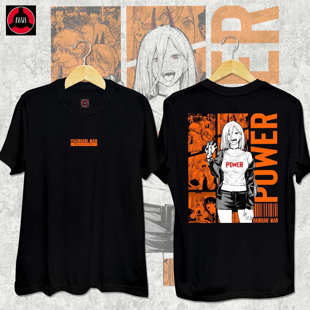 BST Áo thun Chainsaw Man Makima Power, Áo Anime in hình Denji cực chất, cotton co giãn 4 chiều