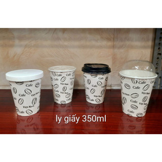 50 Ly Giấy 12oz 350ML 2PE (có nắp hoặc không nắp)   (giao hình ngẫu nhiên)