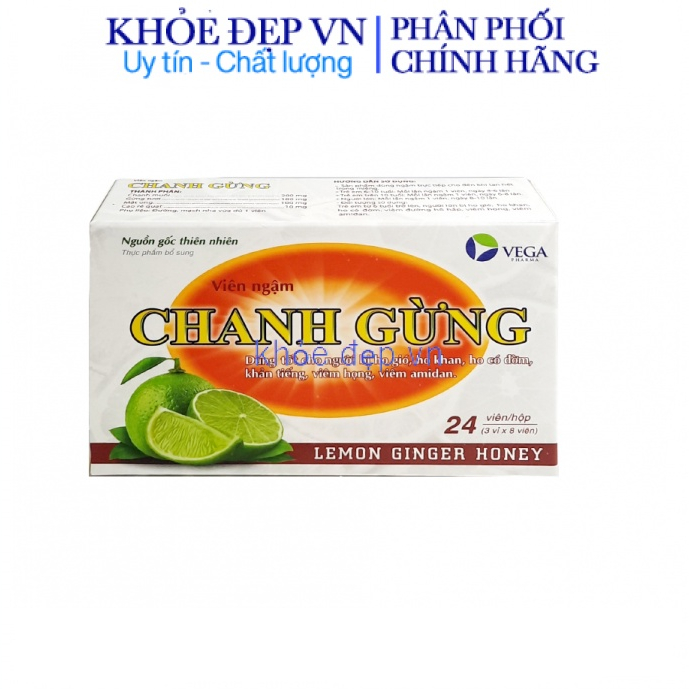 Viên ngậm la hán quả chanh gừng giúp bổ phế, hạn chê ho nhiều, giảm đau rát họng – Hộp 24 viên