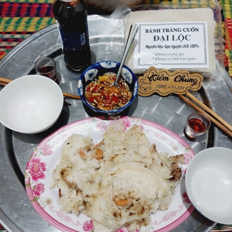1kg Bánh tráng cuốn đại lộc nguyên chất 100% cuốn thịt heo chấm nước mắm