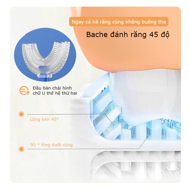 Bàn Chải Đánh Răng Silicone Hình Chữ U Cho Bé 2-12 Tuổi