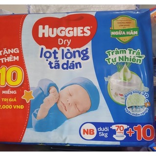 Tã dán sơ sinh Huggies tràm trà NB70