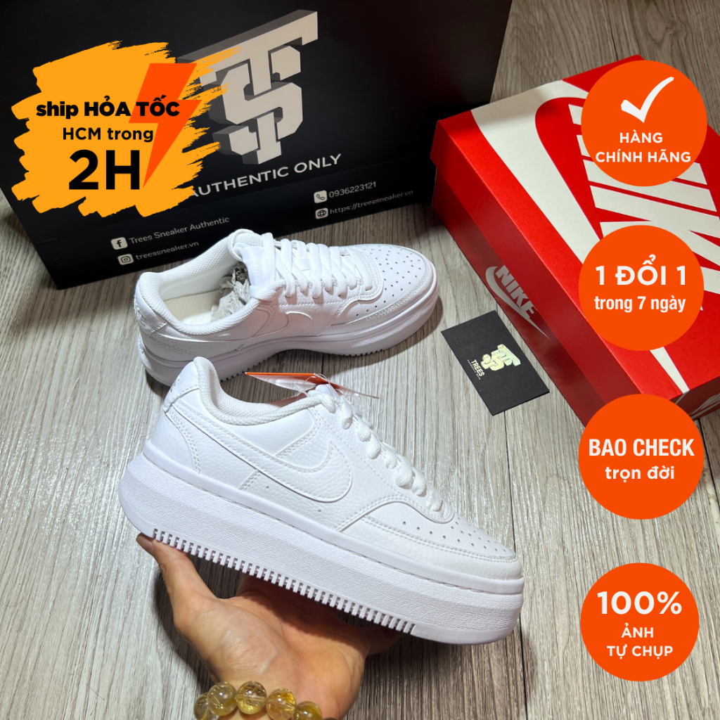Giày thể thao NIKE COURT VISON LOW ALTA  ALL WHITE DM0113 100