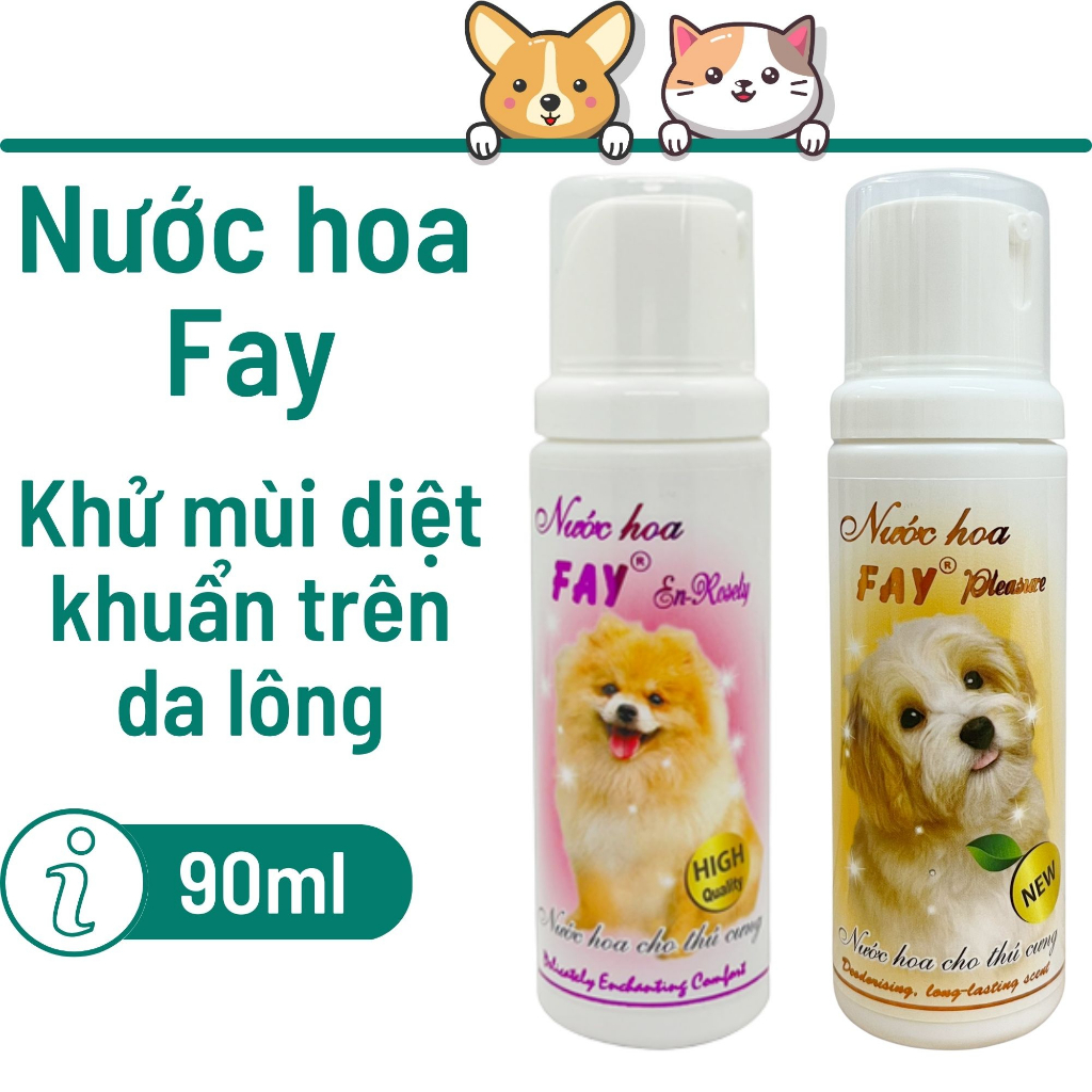 Nước hoa Fay chó mèo thú cưng dạng xịt khử mùi diệt khuẩn da lông - Bivido