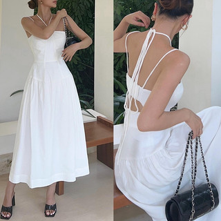 Đầm maxi đi tiệc cưới thiết kế hai dây, hở lưng sang trọng