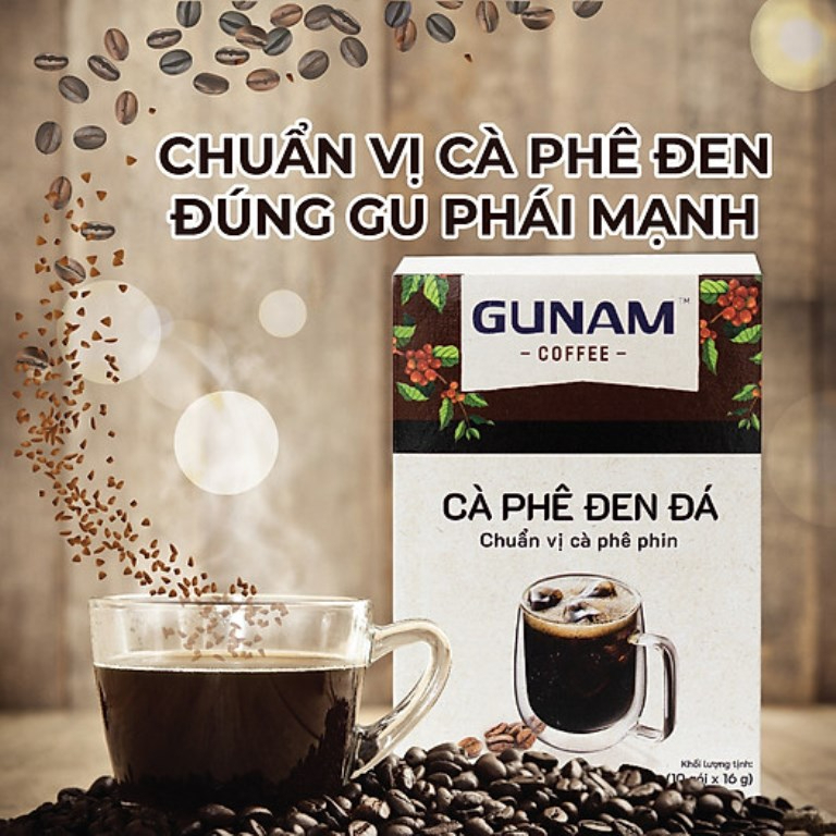 Cà Phê Đen Đá GUNAM - GUNAM Coffee (Hộp 10 gói x 16gr) date 10/11/2023