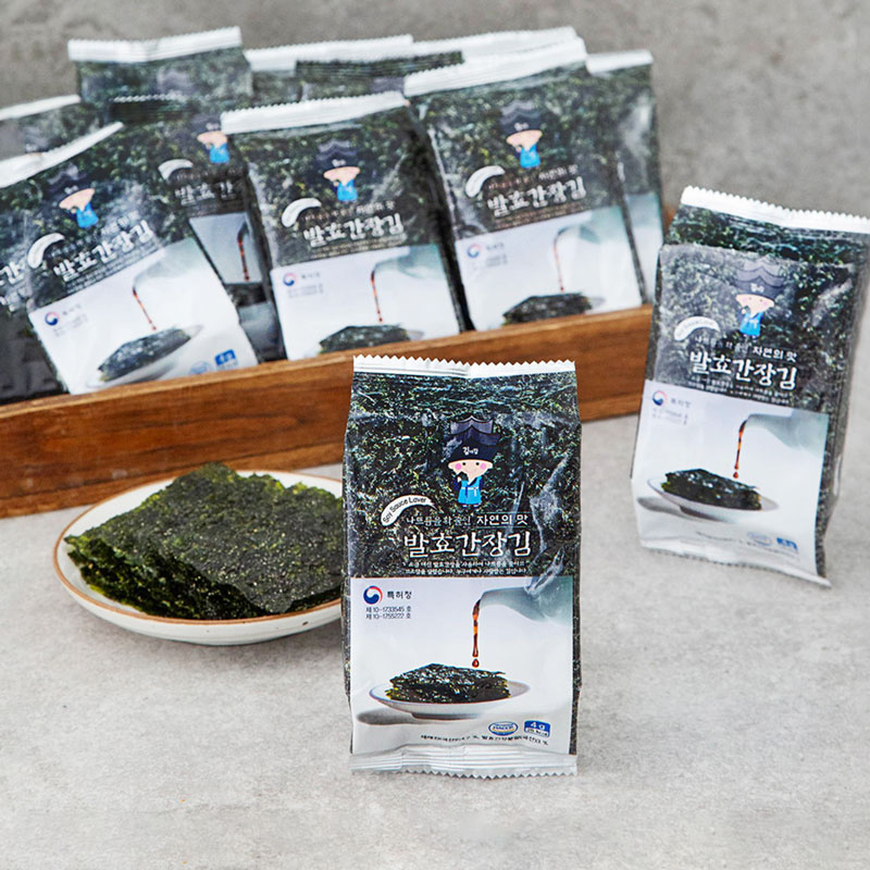 Rong biển vị nước tương ăn liền Kimdaegam Soy Sauce Laver chính hãng Hàn Quốc (Gói 4g)