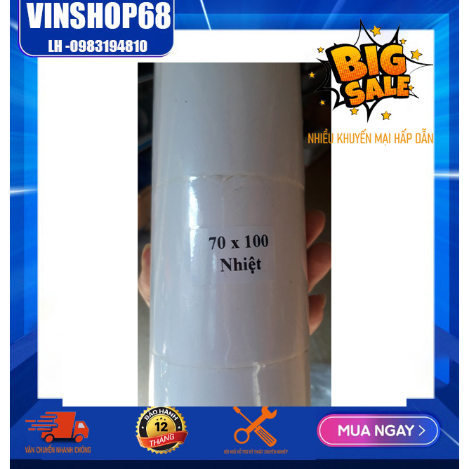 Decal nhiệt in tem nhãn 70x100, cuộn 30m