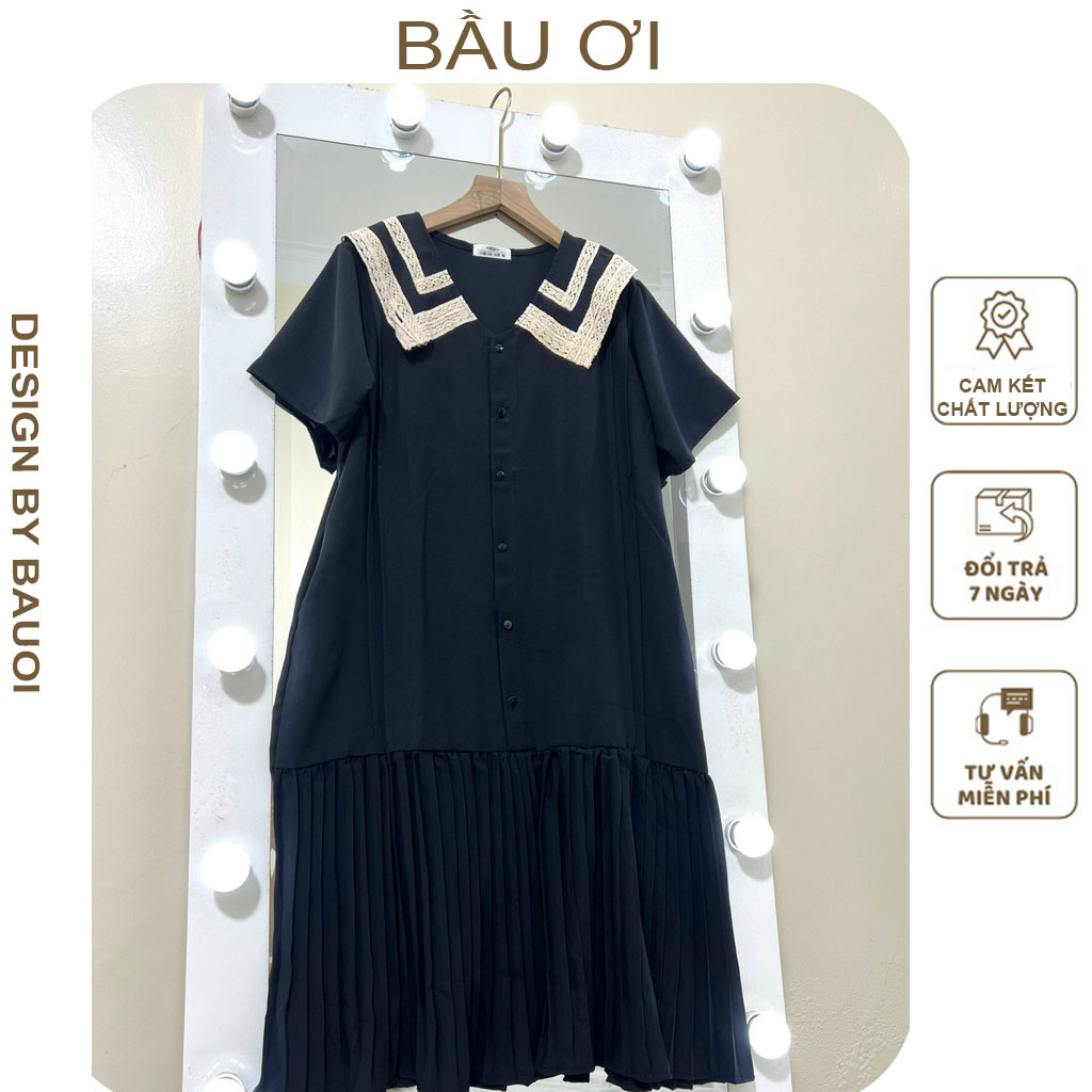 [BAUOII V178] VÁY BẦU CÔNG SỞ DÁNG SUÔNG ĐUÔI CÁ CỔ PHỐI REN ĐIỆU ĐÀ - ĐẦM BẦU BABYDOLL TIỂU THƯ MẶC ĐI LÀM ĐI CHƠI