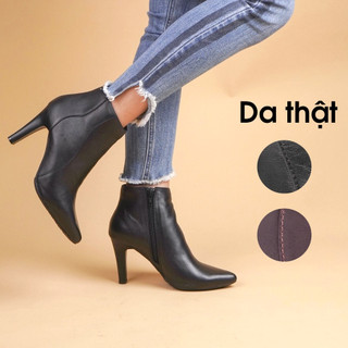 Boot nữ cổ thấp da thật CLK xuất Úc-Boots nữ cao gót 8cm-Kimy Store