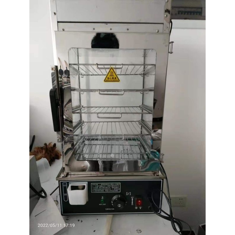 Tủ hấp nóng, trưng bày và bảo quản bánh bao bằng kính cường lực và inox không gỉ nhập khẩu Đài Loan chính hãng