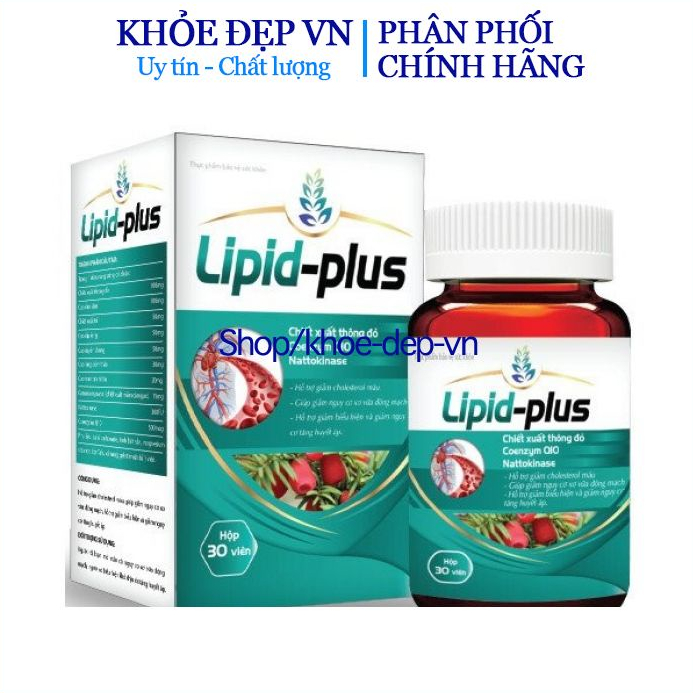 Viên uống Lipid Plus hỗ trợ giảm Cholesterol mỡ trong máu, cao huyết áp - Hộp 30 viên