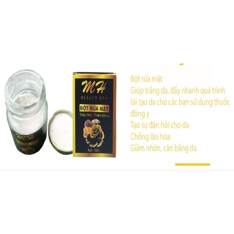 Bột Rửa Mặt MH Beauty Spa [ HÀNG CHÍNH HÃNG ] Bột rửa mặt giảm mụn, mờ thâm, trắng da