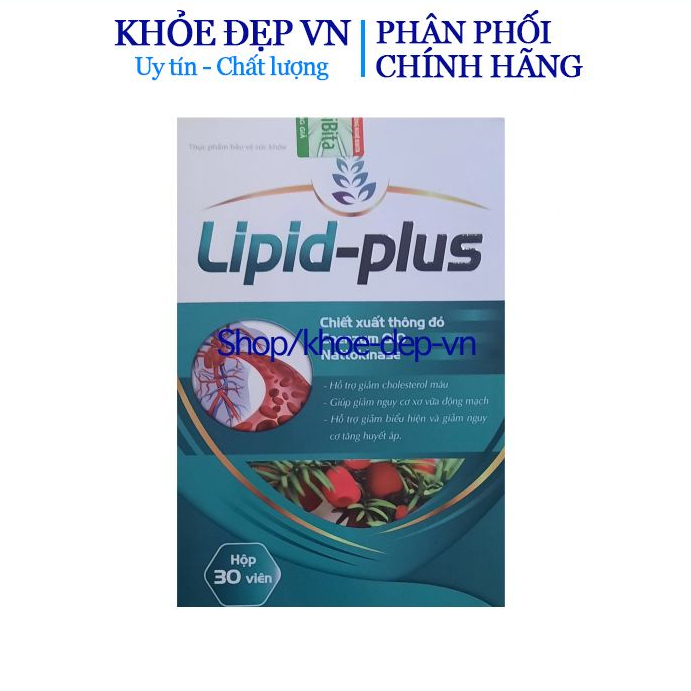 Viên uống Lipid Plus hỗ trợ giảm Cholesterol mỡ trong máu, cao huyết áp - Hộp 30 viên