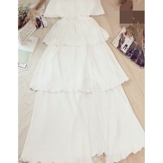 ĐẦM MAXI TRẮNG TẦNG
