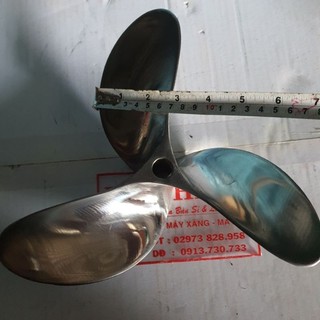 Chân vịt inox 3 cánh 8.0 và 9.0 cano máy nhong cốt xéo loại bóng gương cam kết như hình giá sỉ